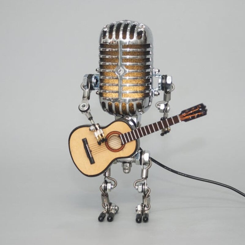 LAST DAY 65% OFF🎁Brivibe™ Vintage Metal Microphone Robot Desk Lamp🎸(Get Free Guitar)