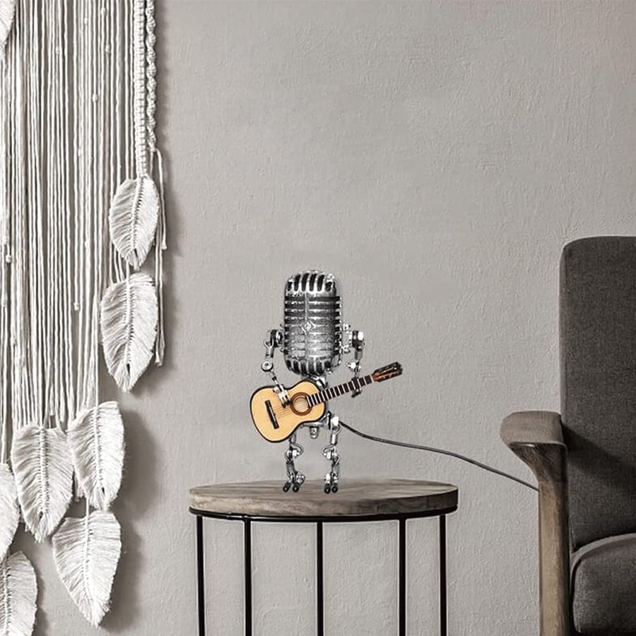 LAST DAY 65% OFF🎁Brivibe™ Vintage Metal Microphone Robot Desk Lamp🎸(Get Free Guitar)