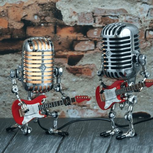 LAST DAY 65% OFF🎁Brivibe™ Vintage Metal Microphone Robot Desk Lamp🎸(Get Free Guitar)