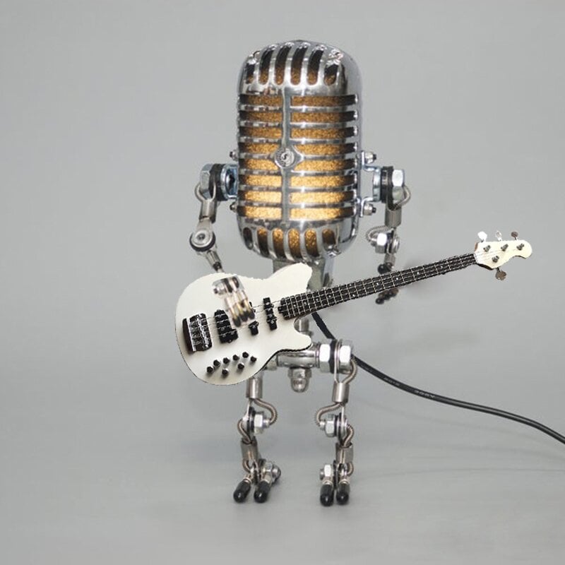LAST DAY 65% OFF🎁Brivibe™ Vintage Metal Microphone Robot Desk Lamp🎸(Get Free Guitar)