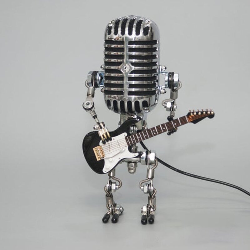 LAST DAY 65% OFF🎁Brivibe™ Vintage Metal Microphone Robot Desk Lamp🎸(Get Free Guitar)