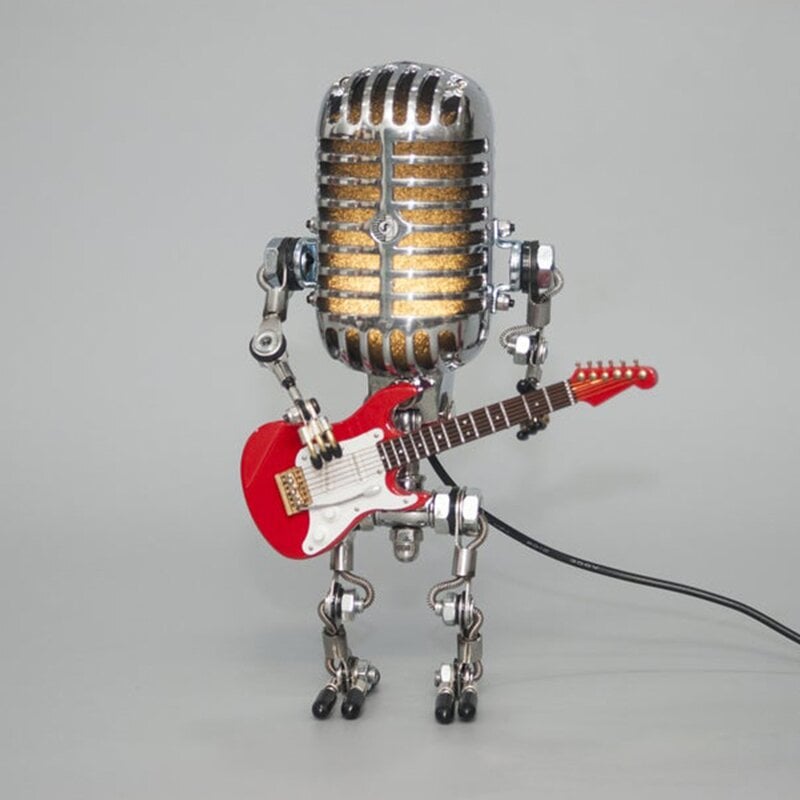 LAST DAY 65% OFF🎁Brivibe™ Vintage Metal Microphone Robot Desk Lamp🎸(Get Free Guitar)