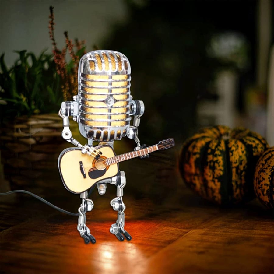 LAST DAY 65% OFF🎁Brivibe™ Vintage Metal Microphone Robot Desk Lamp🎸(Get Free Guitar)