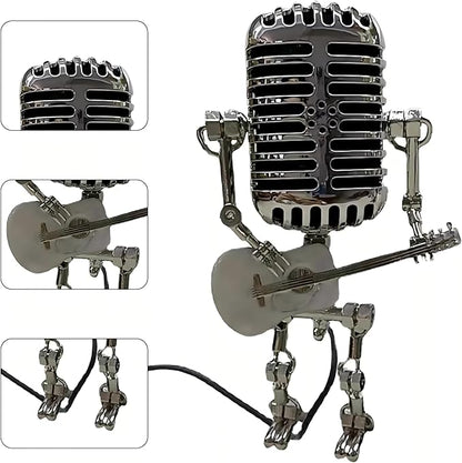LAST DAY 65% OFF🎁Brivibe™ Vintage Metal Microphone Robot Desk Lamp🎸(Get Free Guitar)