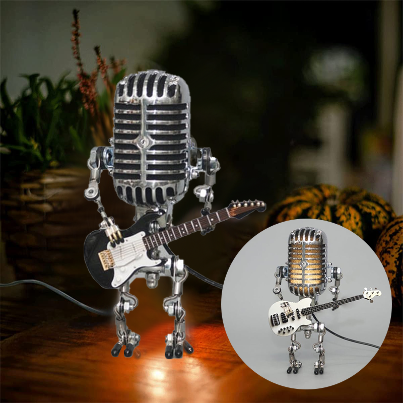 LAST DAY 65% OFF🎁Brivibe™ Vintage Metal Microphone Robot Desk Lamp🎸(Get Free Guitar)