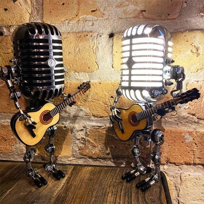 LAST DAY 65% OFF🎁Brivibe™ Vintage Metal Microphone Robot Desk Lamp🎸(Get Free Guitar)
