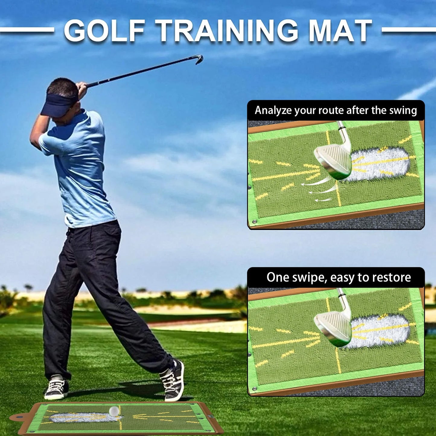 (Hot Sale-65% OFF)Brivibe™ Golf Training Mat For Swing Detection Batting